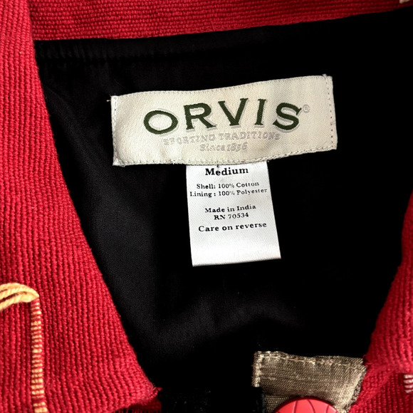Orvis Funky Red Jacket Medium Shacket OpArt Avant Garde Southwestern Country - Picture 8 of 11